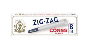 Zig-Zag Cones White 1.25" Pre-Rolled Cones - 6 Pack