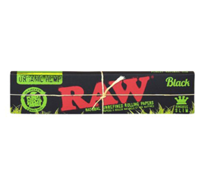 Raw Black Rolling Papers - Organic Hemp King Slim